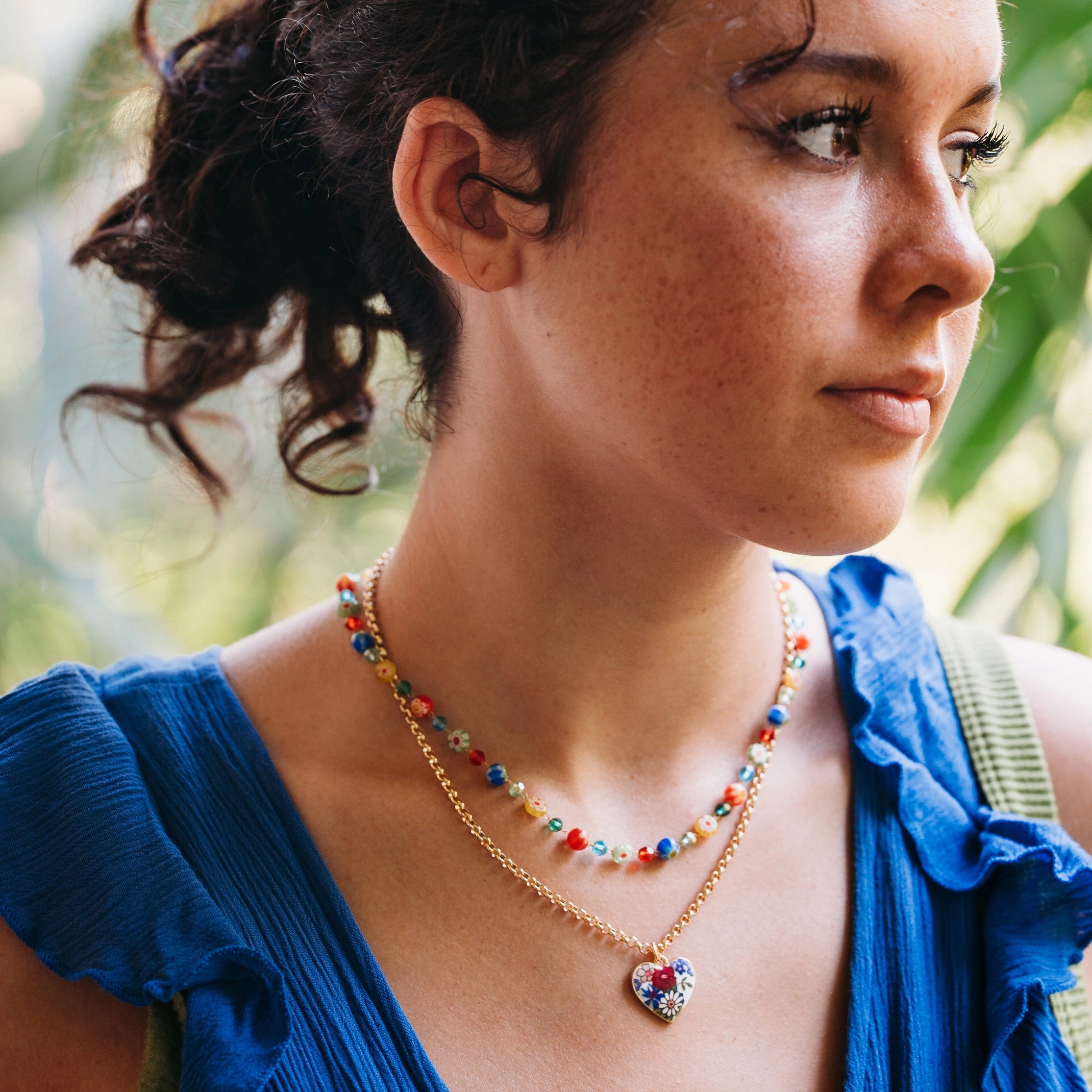 Dolce Vita Floral Glass Bead Necklace Set