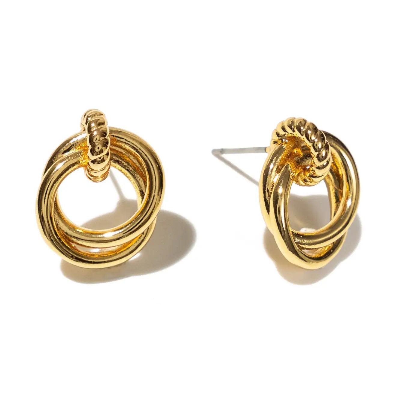 18k Gold Looped Duo Studs