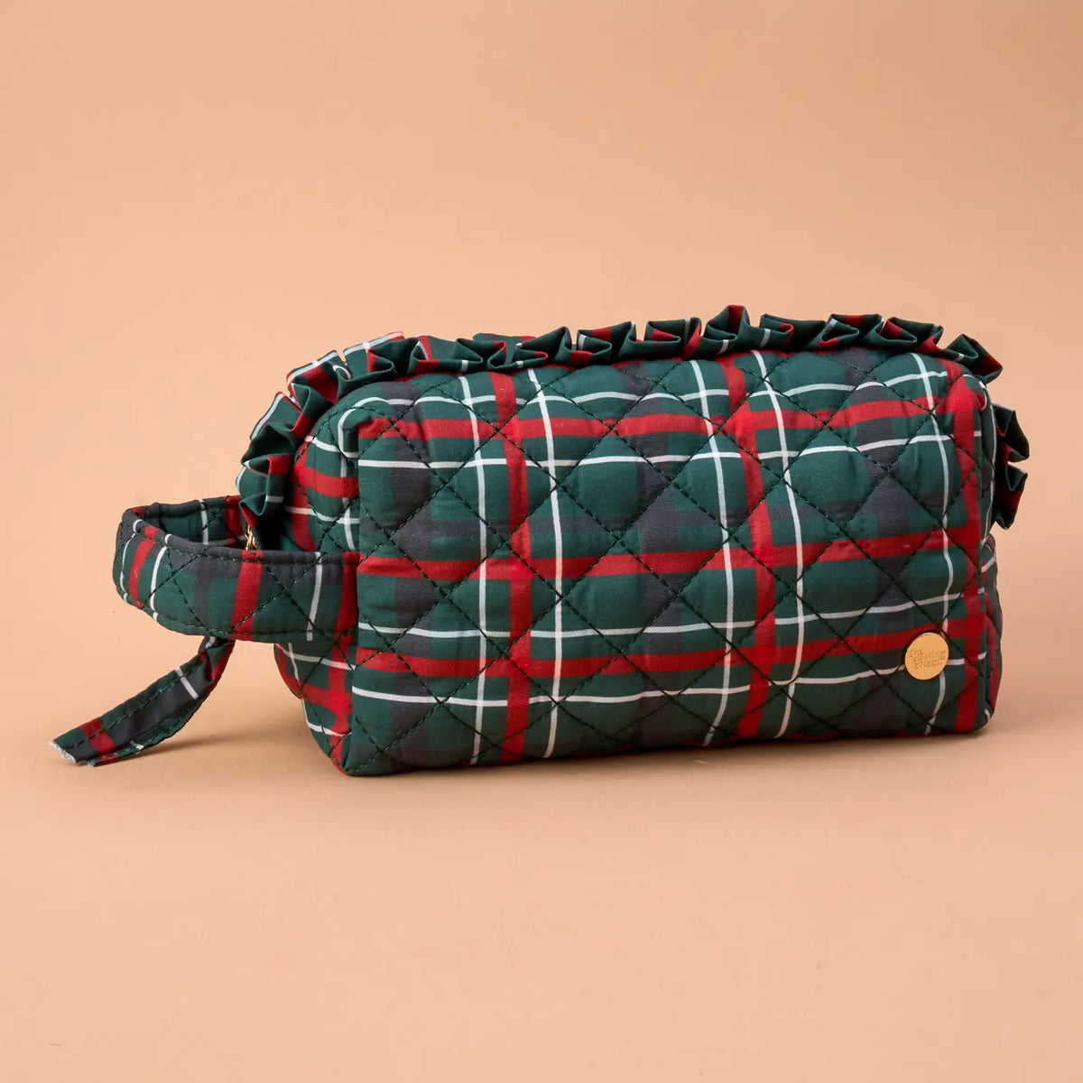 Essential Quilted Cosmetic Bag-Evergreen Plaid