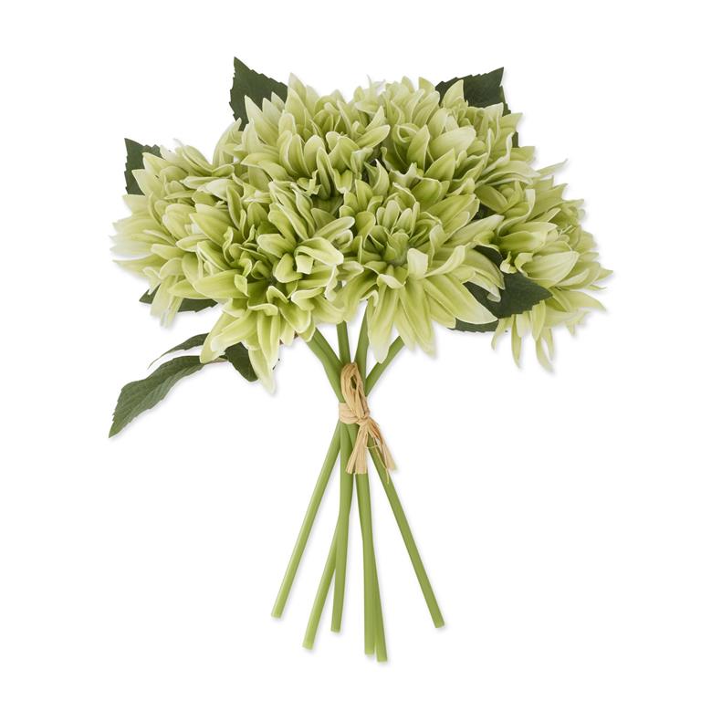 12 Inch Green Real Touch Dahlia Bundle (6 Stems)