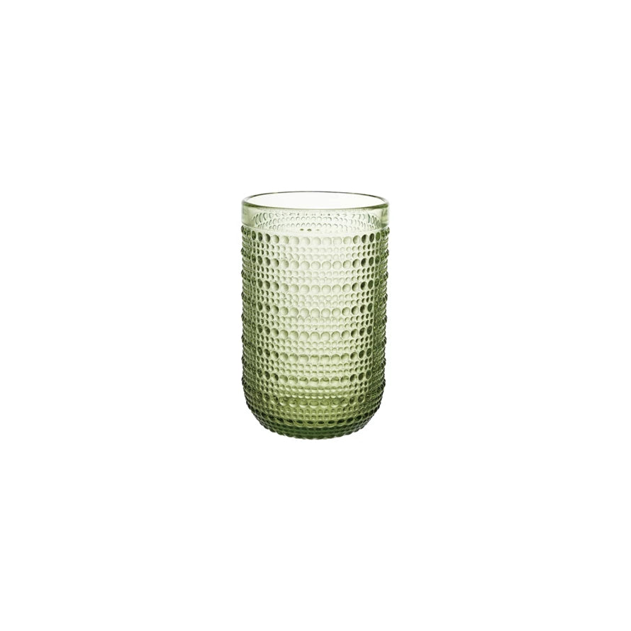 12 oz. Green Drinking Glass with Raised Dots