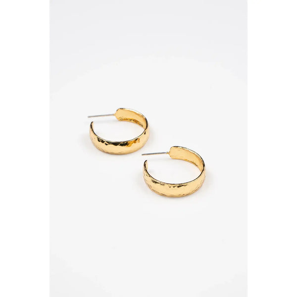 Brenda Grands Hammered Hoops