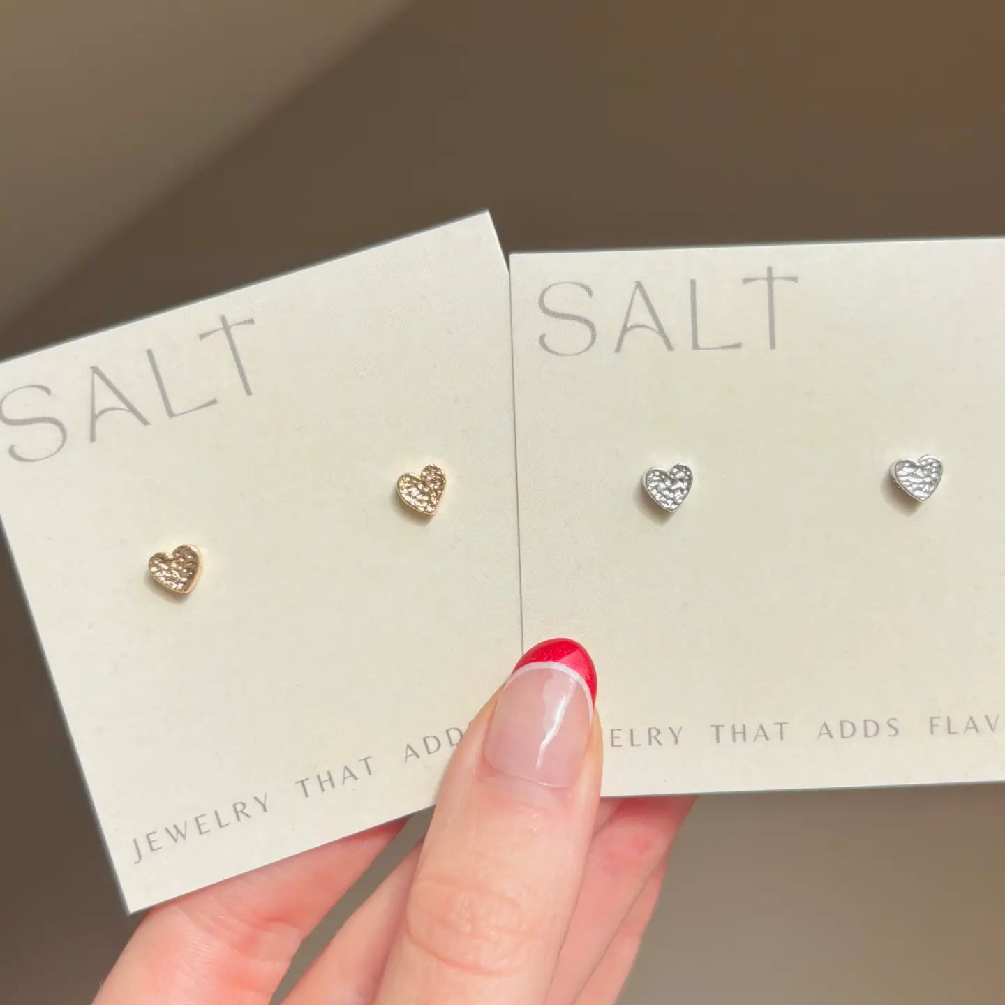 Hammered Heart Studs