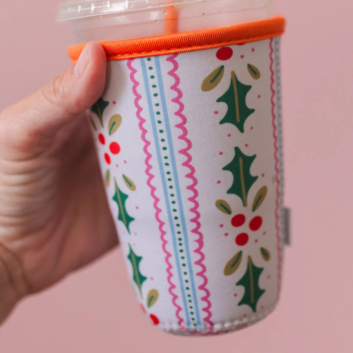 Holly Christmas Drink Sleeve