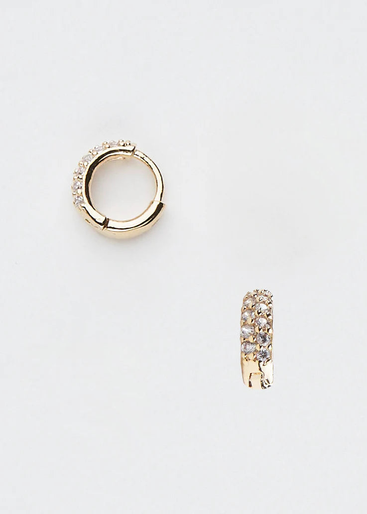 Brenda Grands Crystal Huggies | Gold