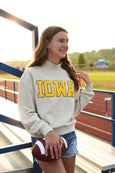 IOWA Crop/Mock Neck- Ivory