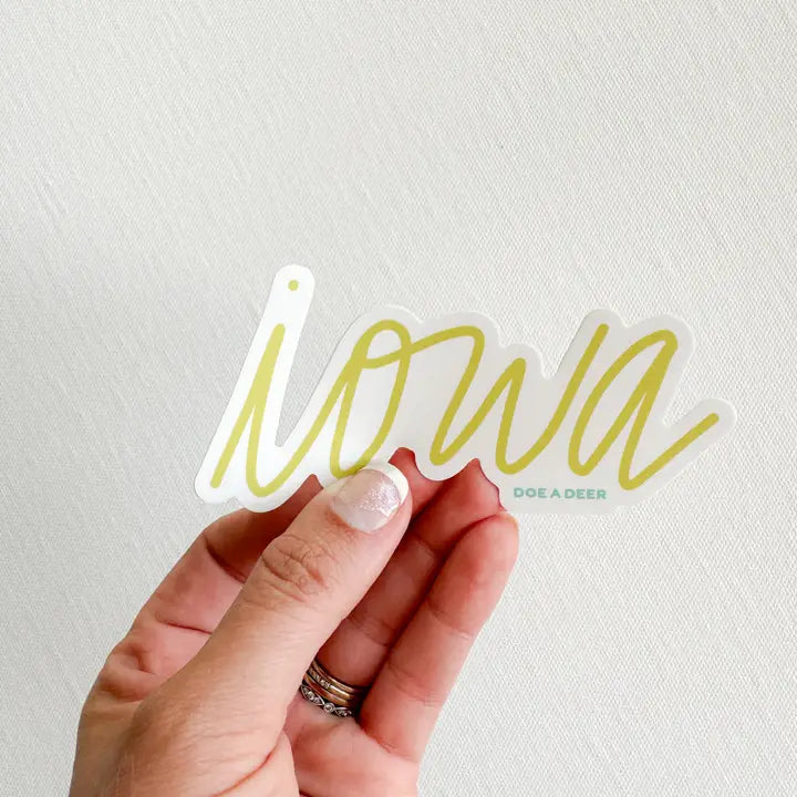 Doe A Deer Iowa Script Sticker