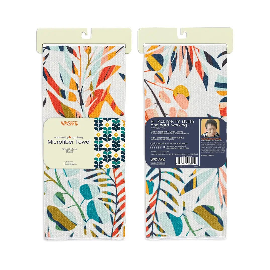 Colorful Leaves Microfiber Dishcloth