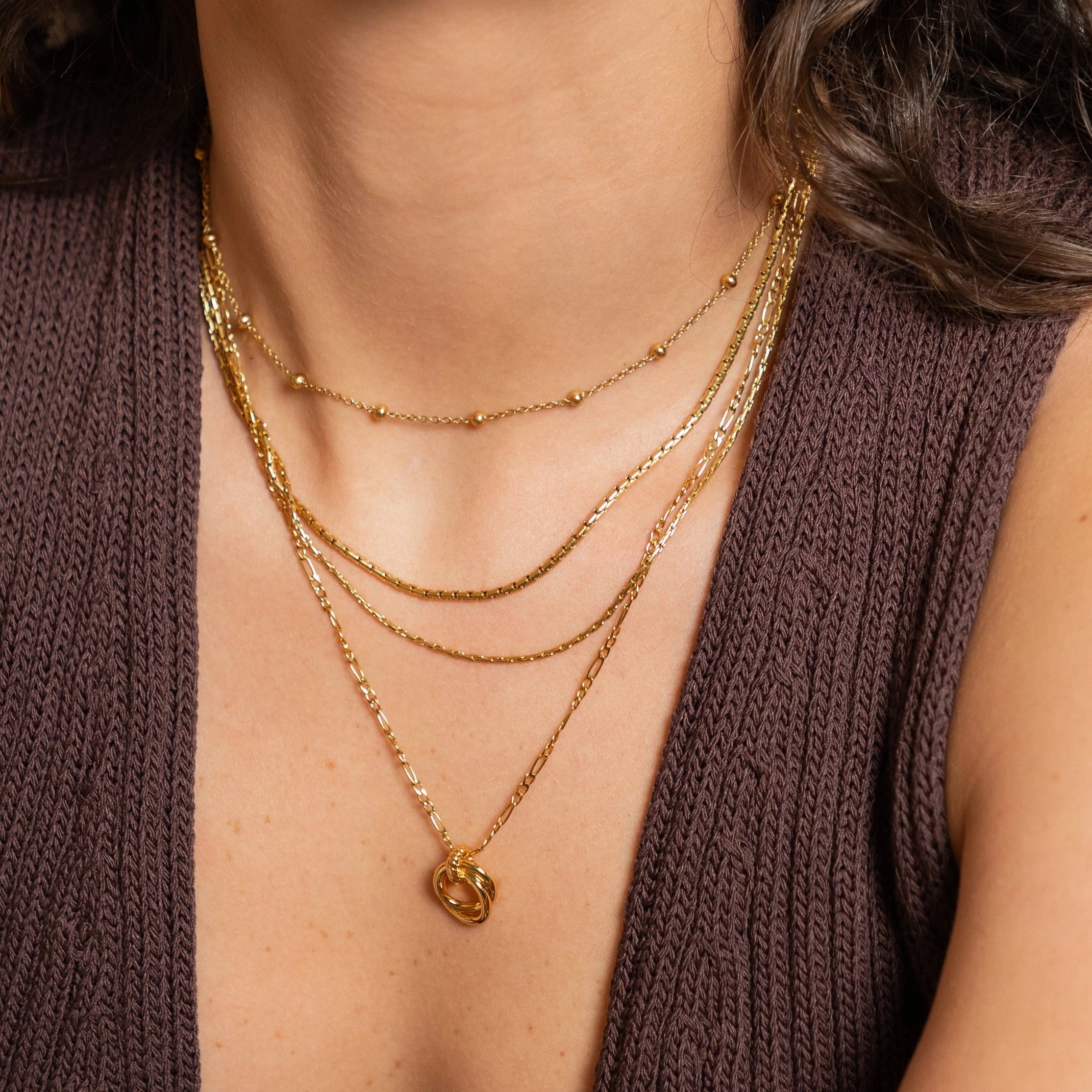 18K Gold Looped Duo Necklace