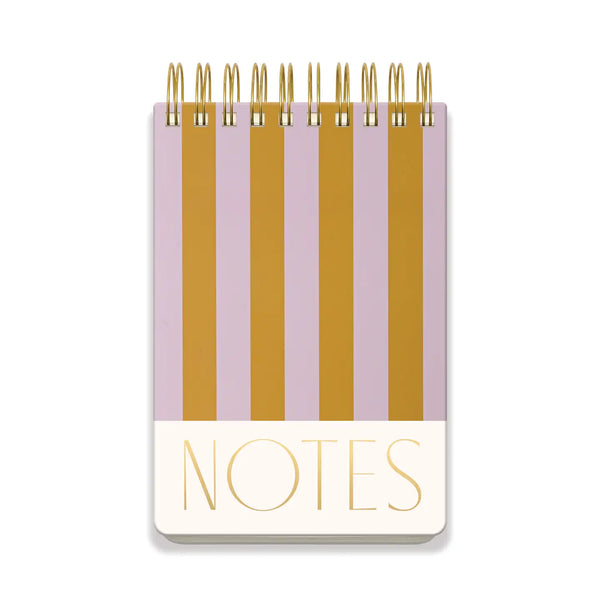 Large Chunky Notepad- Lilac + Ochre Stripes