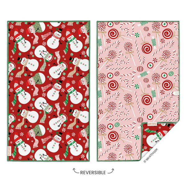 Peppermint Party Christmas Microfiber Towel