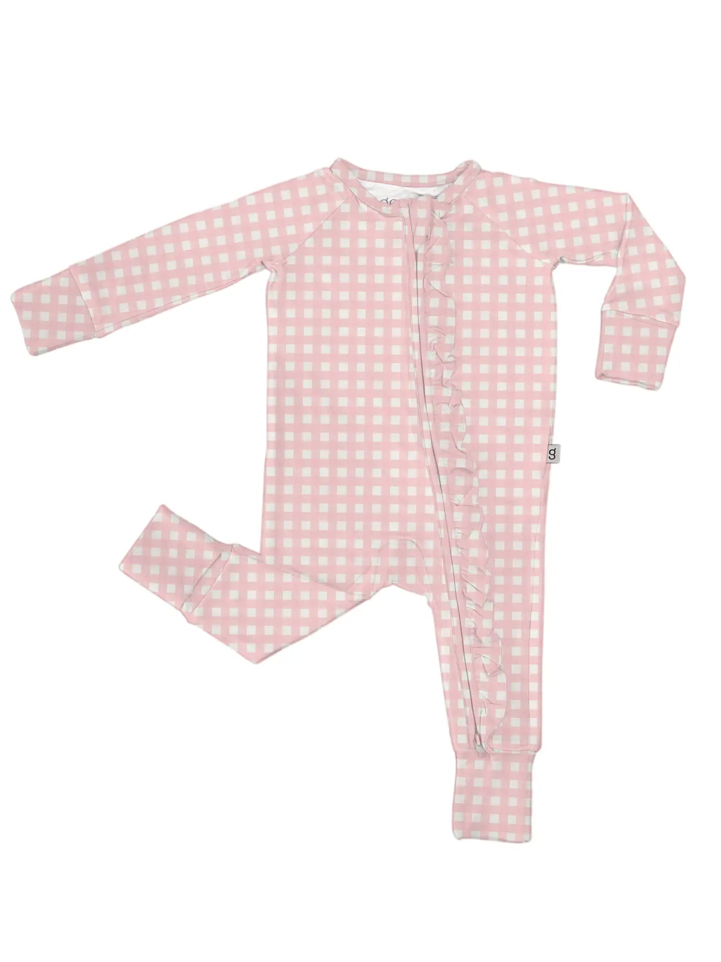 Pink Gingham Convertible Zip PJs