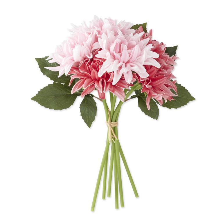 12 Inch Pink Rose Real Touch Dahlia Bundle (6 Stems)
