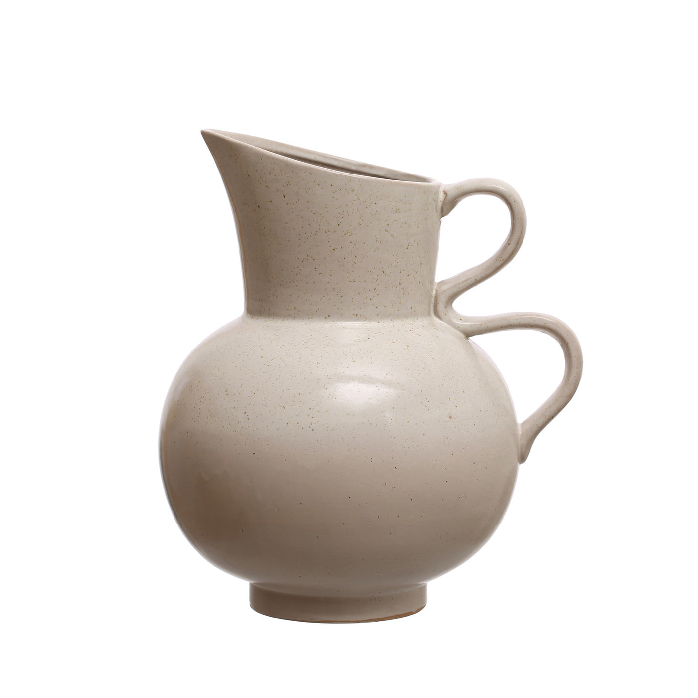 Stoneware Pitcher w/ White Reactive Glaze