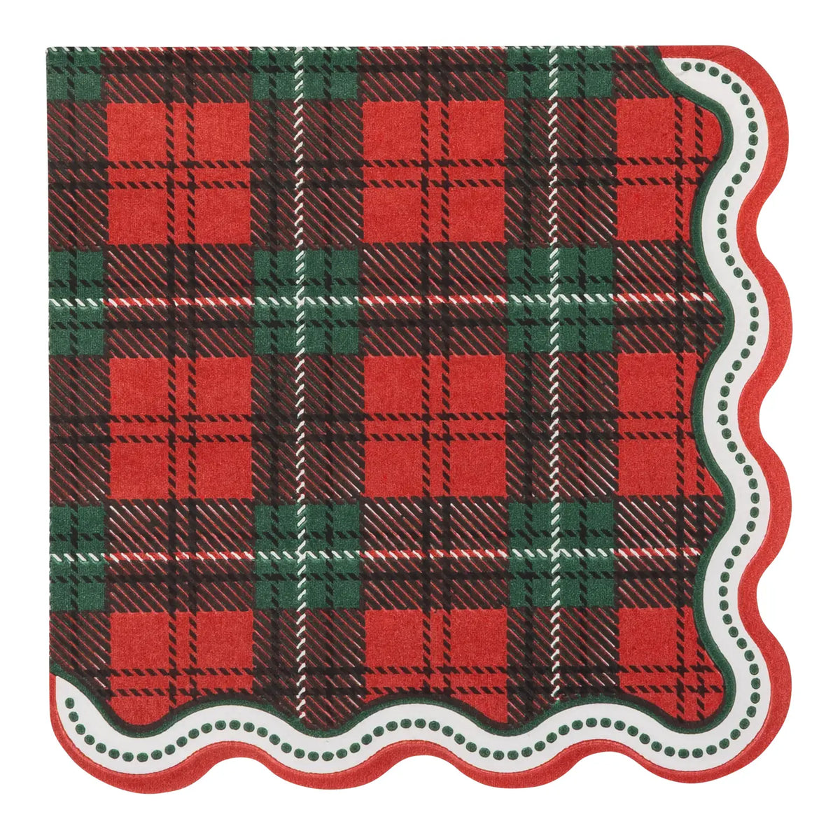 Red and Green Plaid Christmas Cocktail Napkins