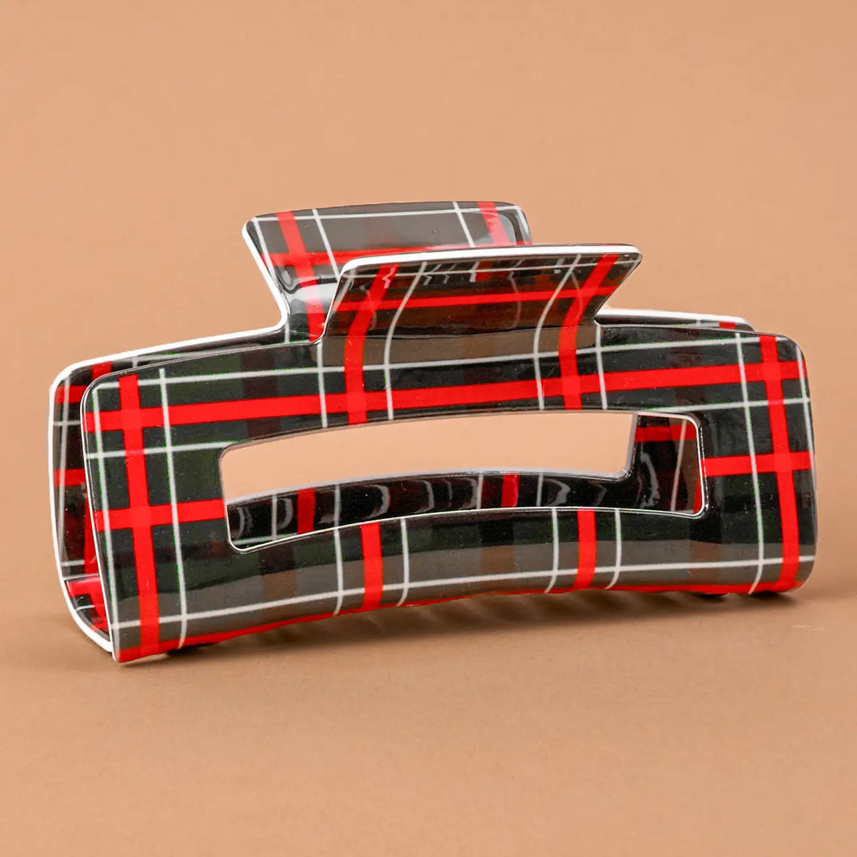 Evergreen Plaid Claw Clip