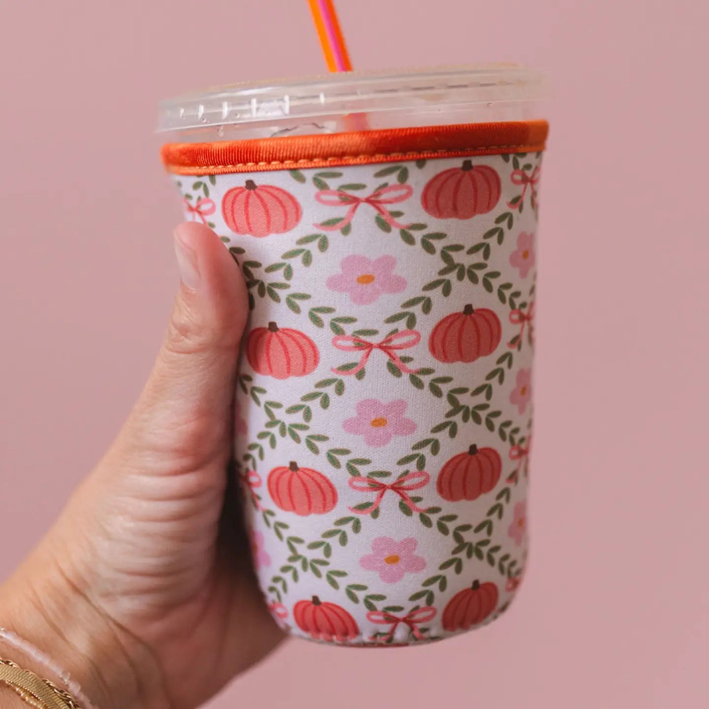 Pumpkins & Florals Fall Drink Sleeve