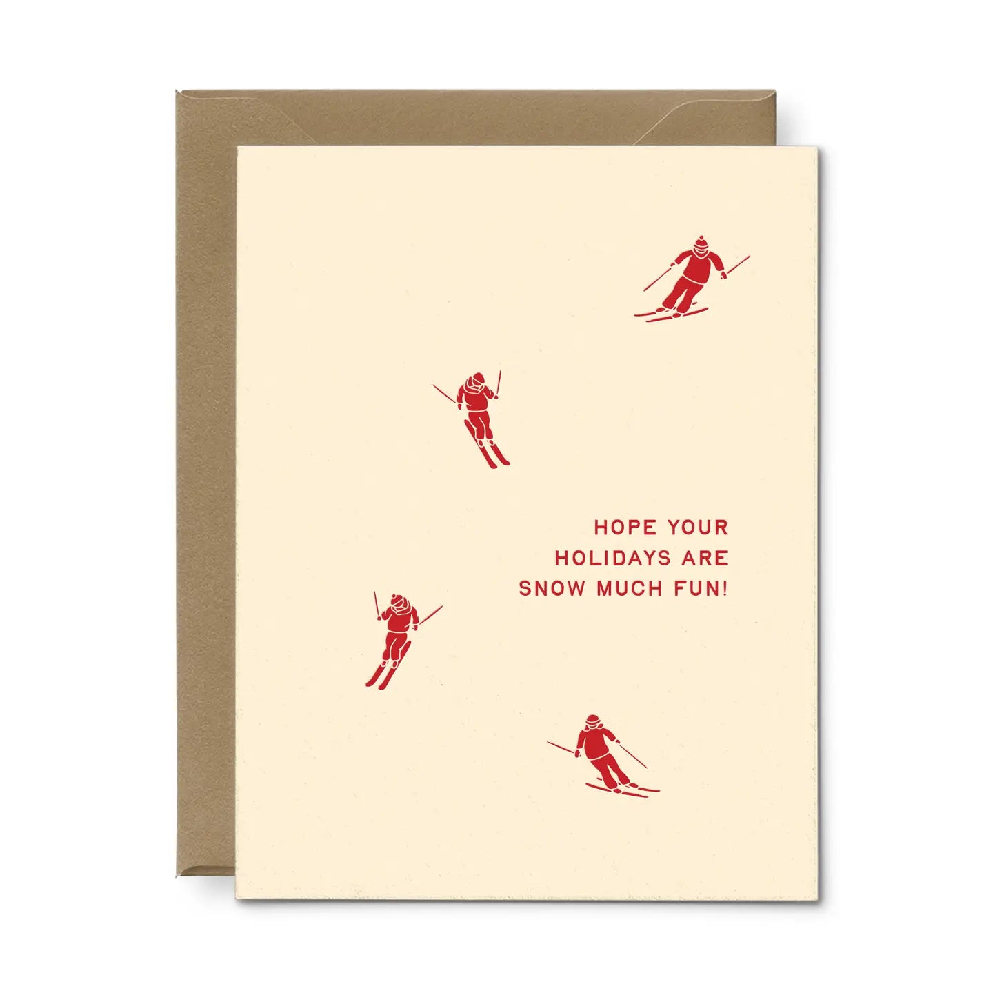 Snow Much Fun Ski Holiday Greeting Card