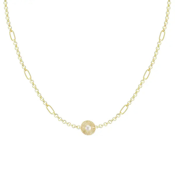 Solaris Gem Necklace in Pearl