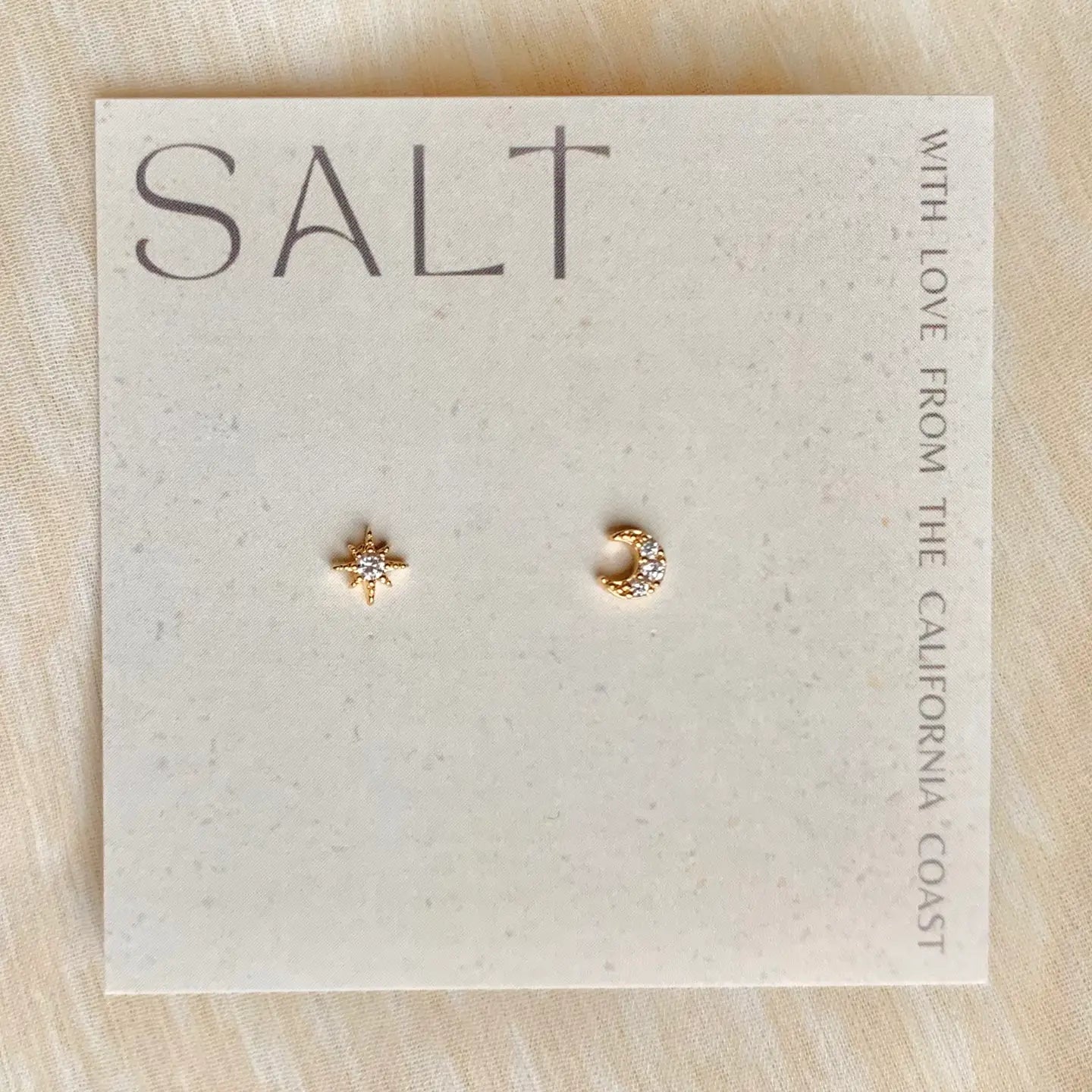 Star & Moon Studs | Gold