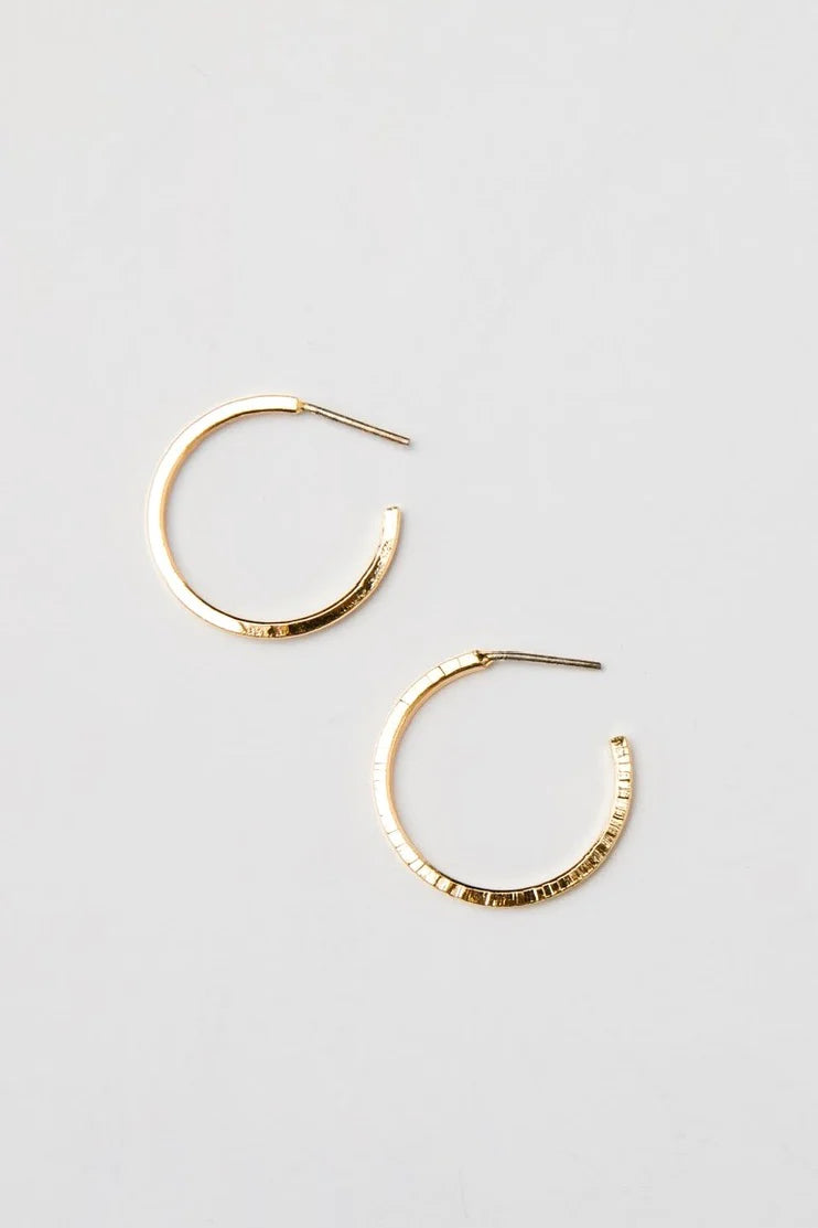 Brenda Grands Hammered Mini Hoops