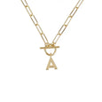 Toggle Initial Necklace- Gold