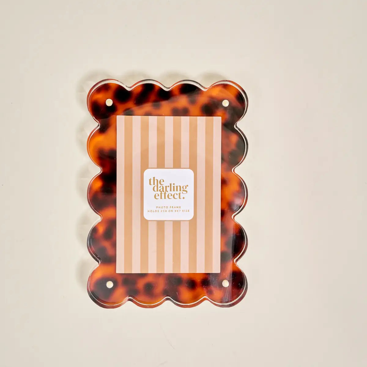 Rectangle Scalloped Acrylic Frame- Tortoise