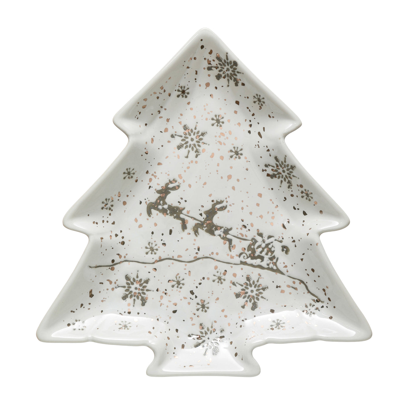 Hand-Stamped Stoneware Tree Plate