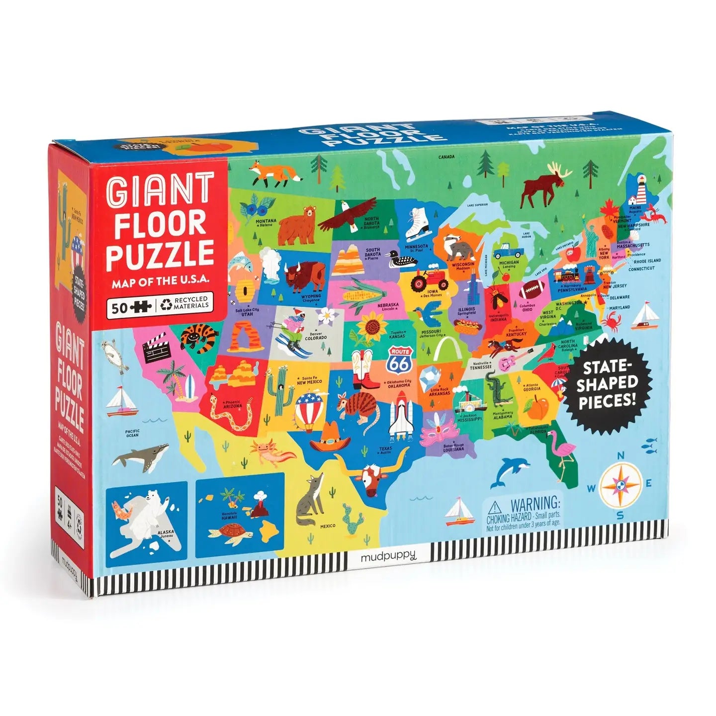 Map of the U.S.A. 50 Piece Giant Floor Puzzle