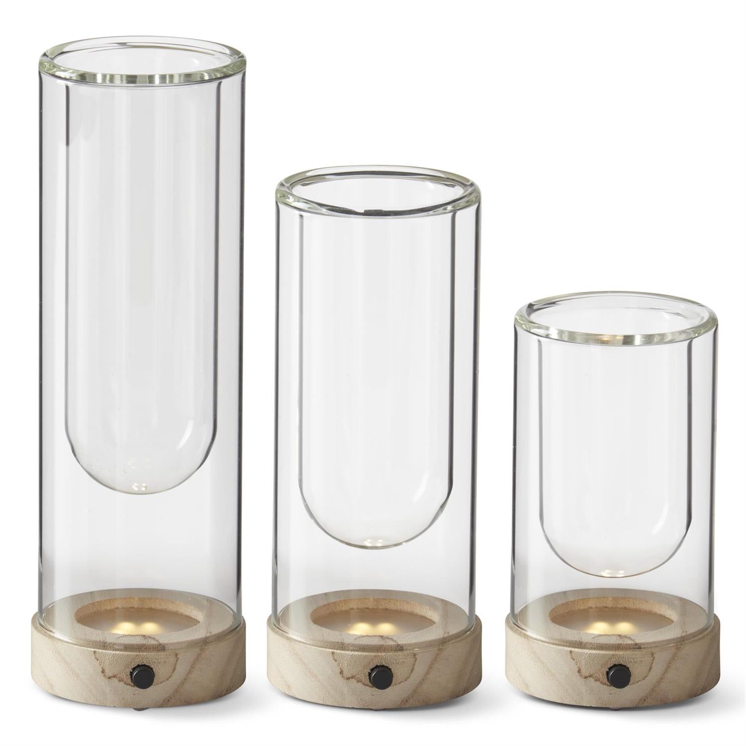 Clear Glass LED Cloche Test Tube Vases
