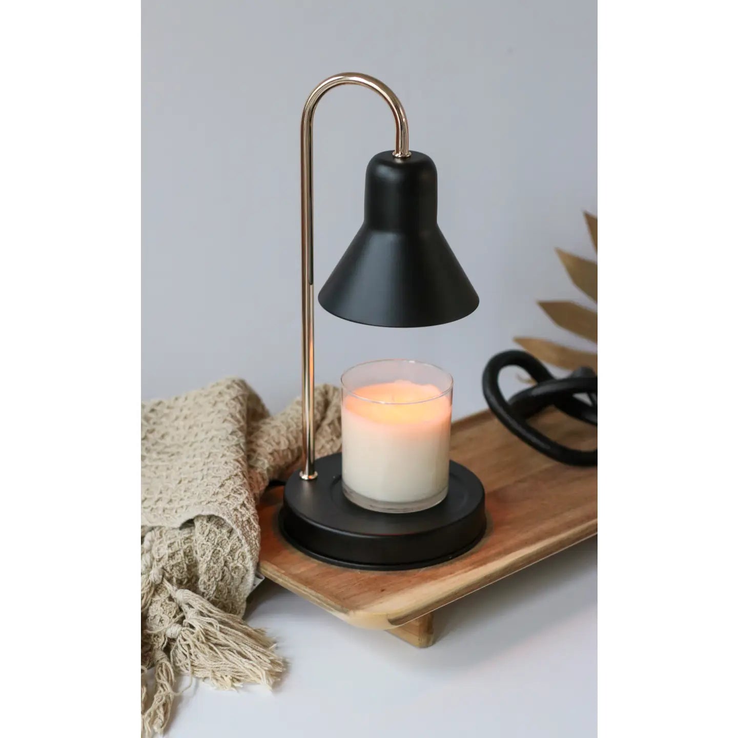 Candle Warming Lamp-Matte Black/Gold