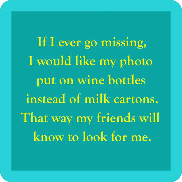 Photo on Wine Bottle Coaster - Drinks on Me