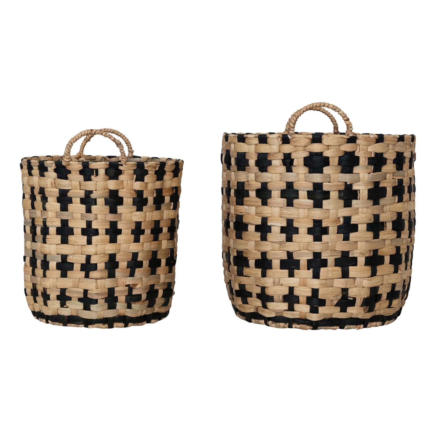 Woven Water Hyacinth Baskets w/ Handles