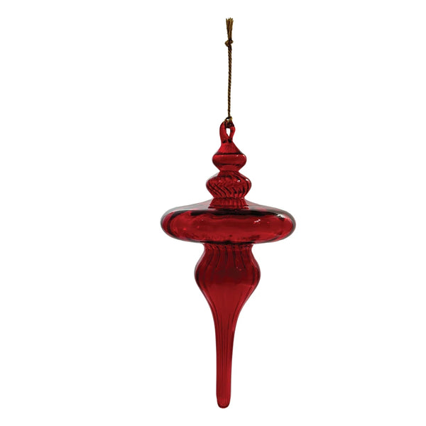 Hand Blown Glass Finial Ornament