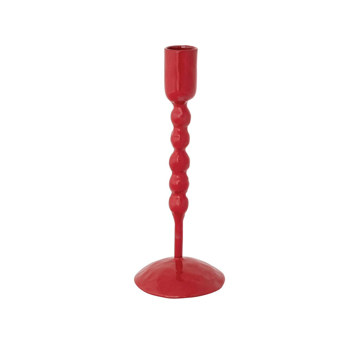 Cast Iron Taper Holder- Red