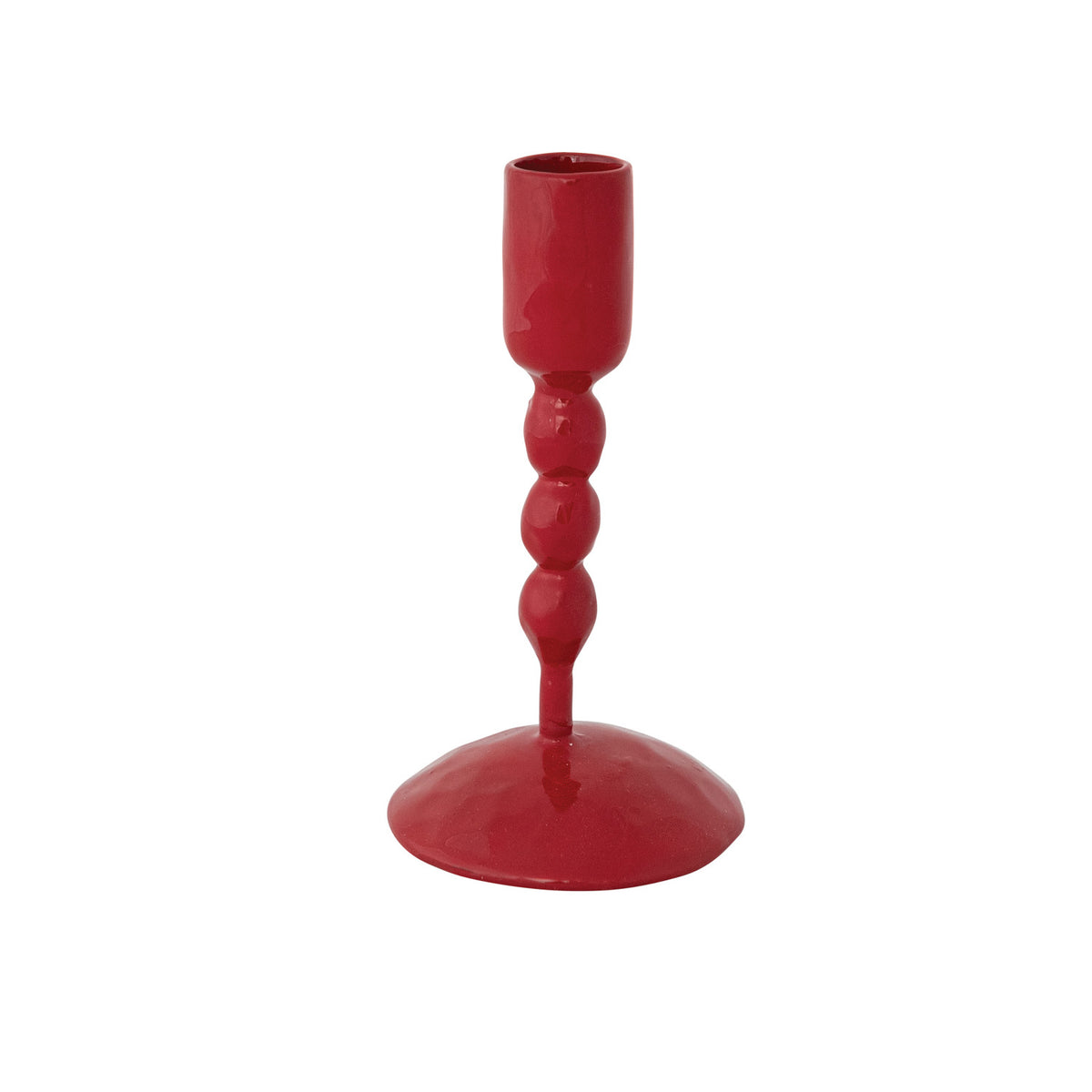 Cast Iron Taper Holder- Red