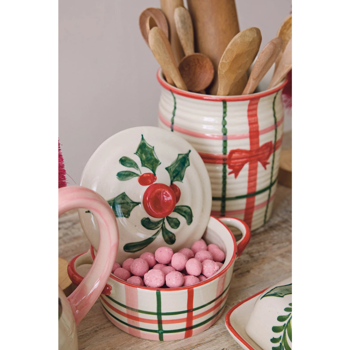 Hand Painted Stoneware Baker