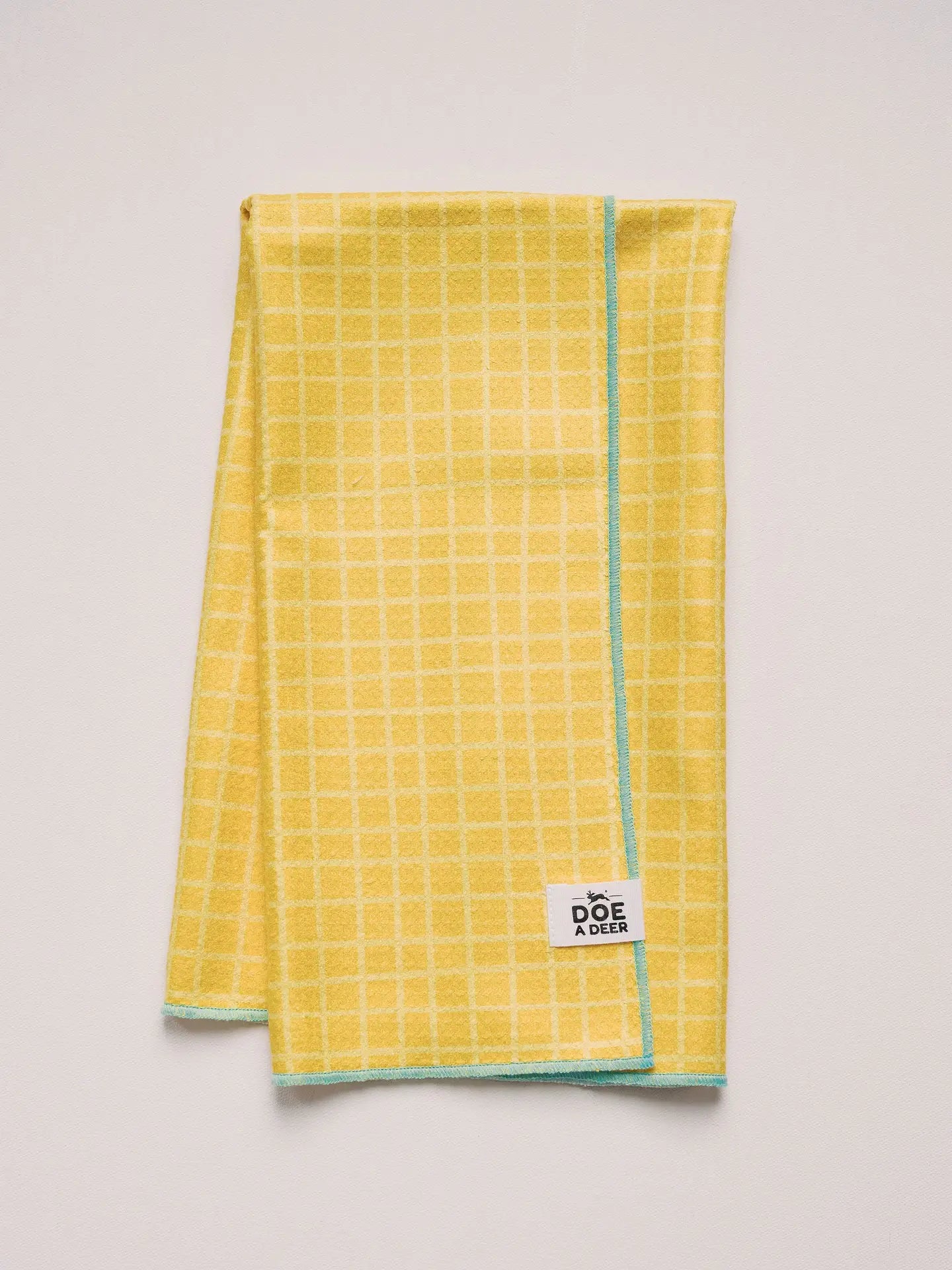 Yellow Grid Waffle Towel