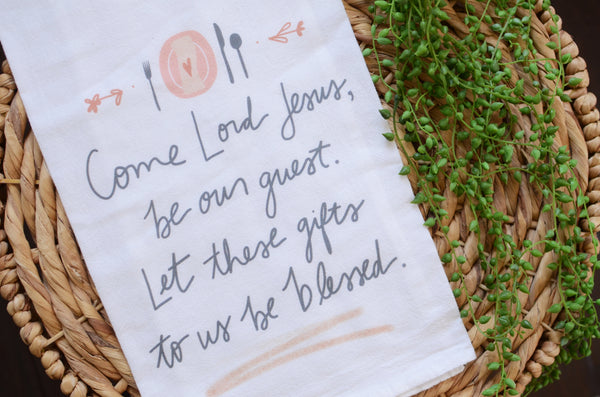 Doe a Deer Come Lord Jesus Flour Sack Towel