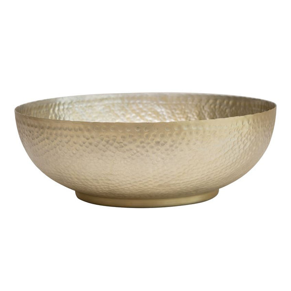 Hammered Aluminum Bowl-Matte Gold