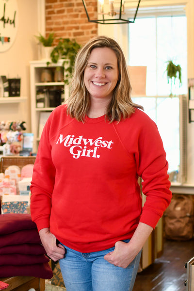 The Midwest Girl Midwest Girl Way Crew- Red
