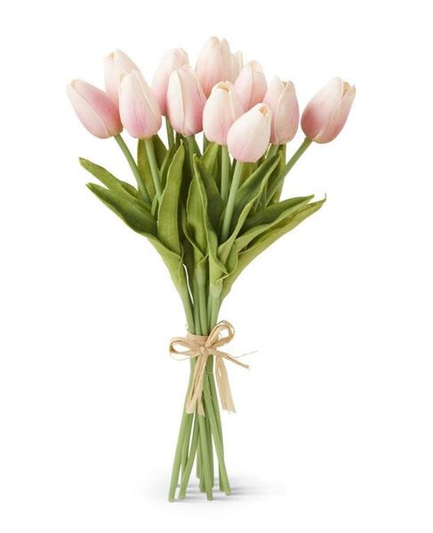 13 Inch Pink Real Touch Mini Tulip Bundle (12 Stems)