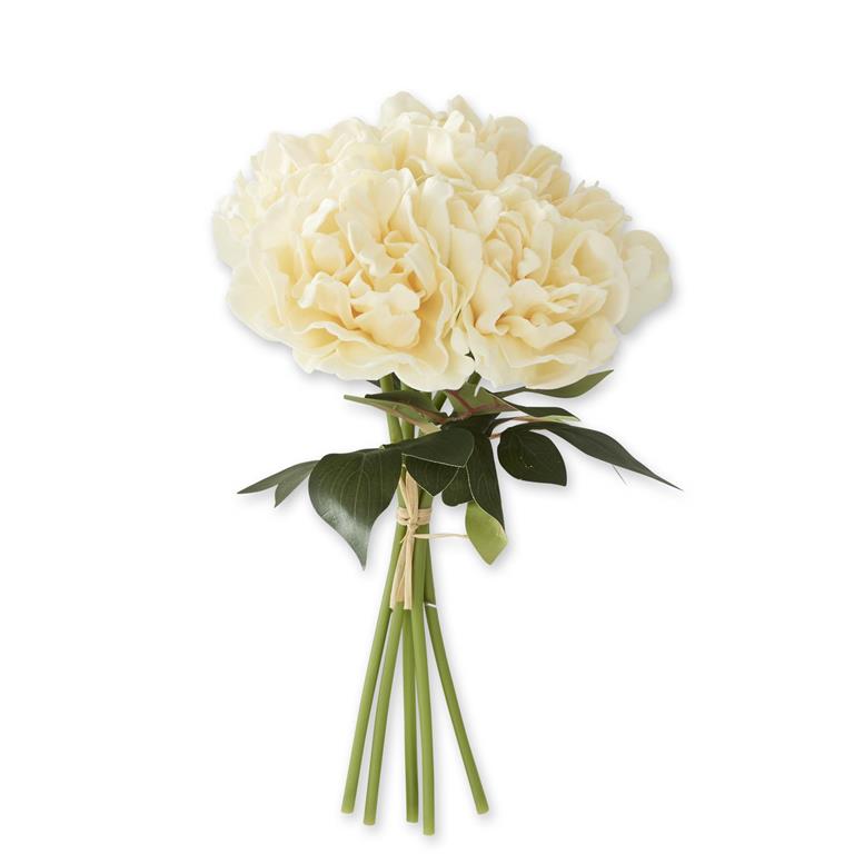 12 Inch Real Touch Cream Peony Bundle