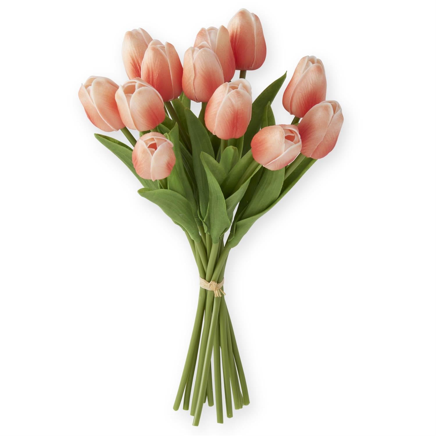 13 Inch Dark Peach Real Touch Mini Tulip Bundle