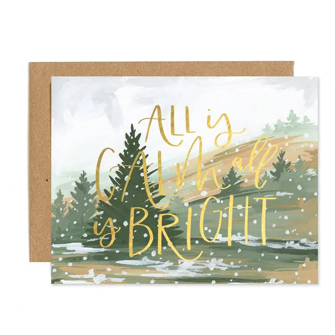 All Is Calm & Bright Greeting Card