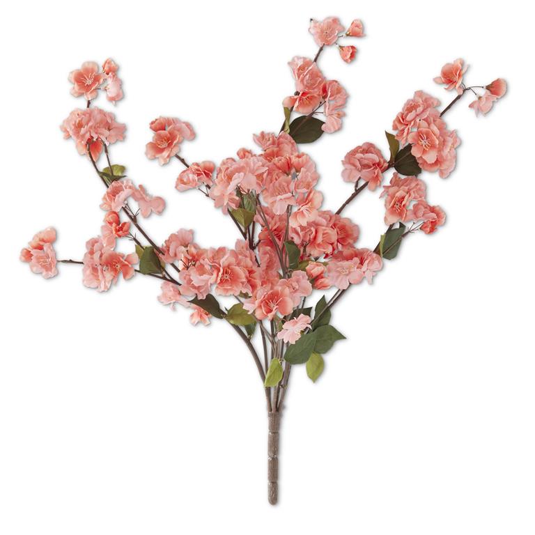 25 Inch Coral Peach Blossom Bush