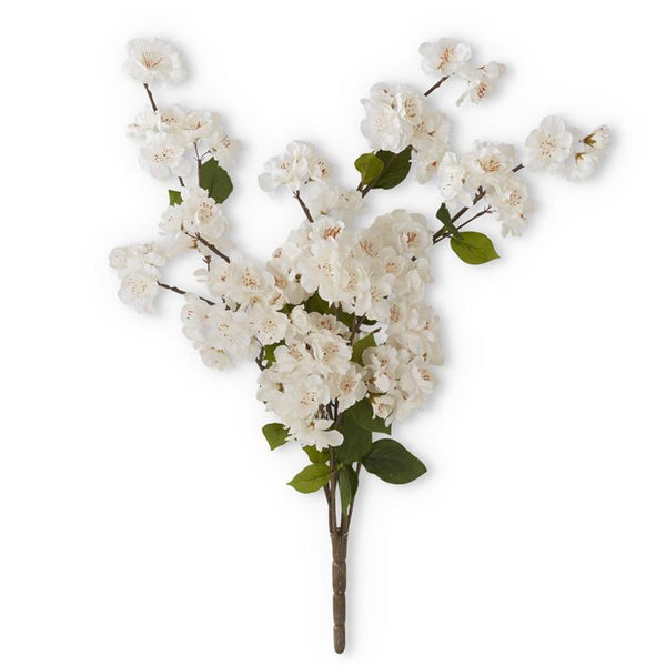 25 Inch White Peach Blossom Bush