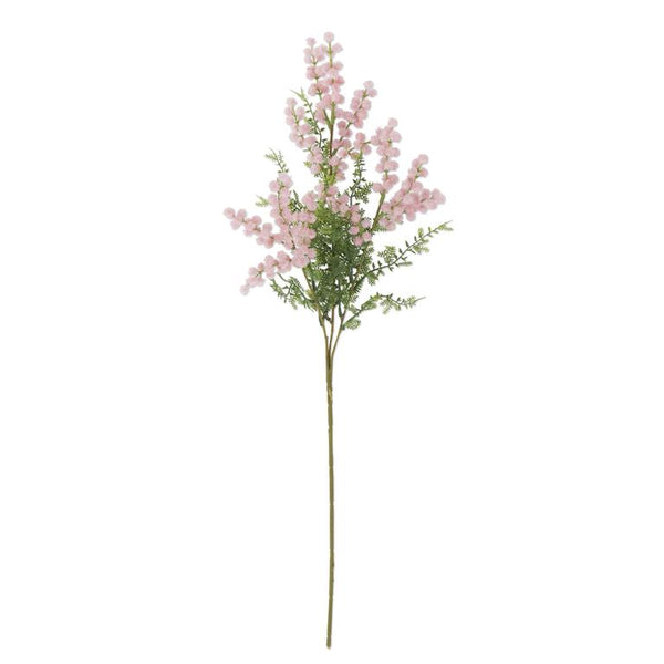 27 Inch Pink Mini Burs & Fern Stem