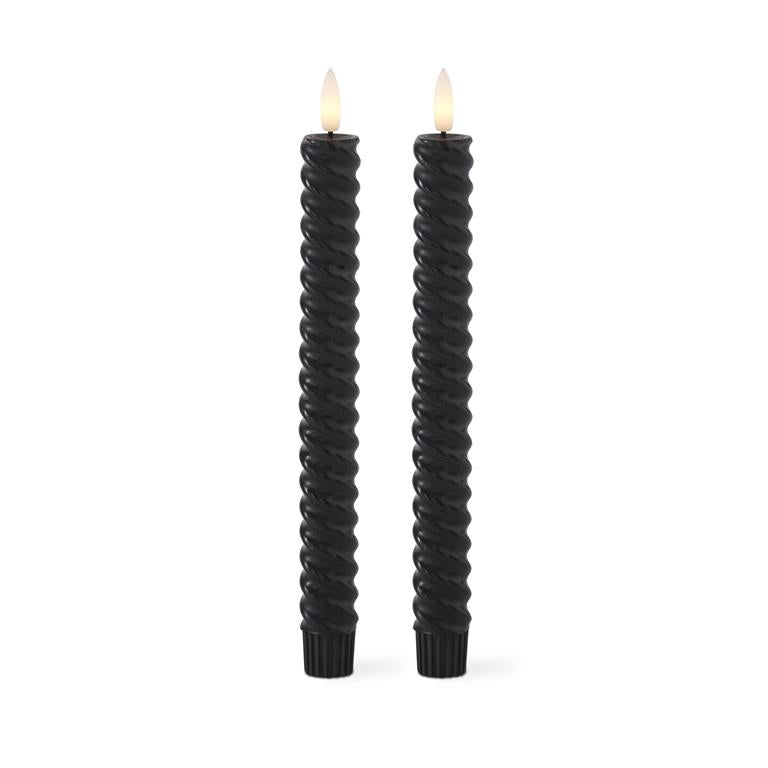 Spiral LED Taper Candles w/ Timer