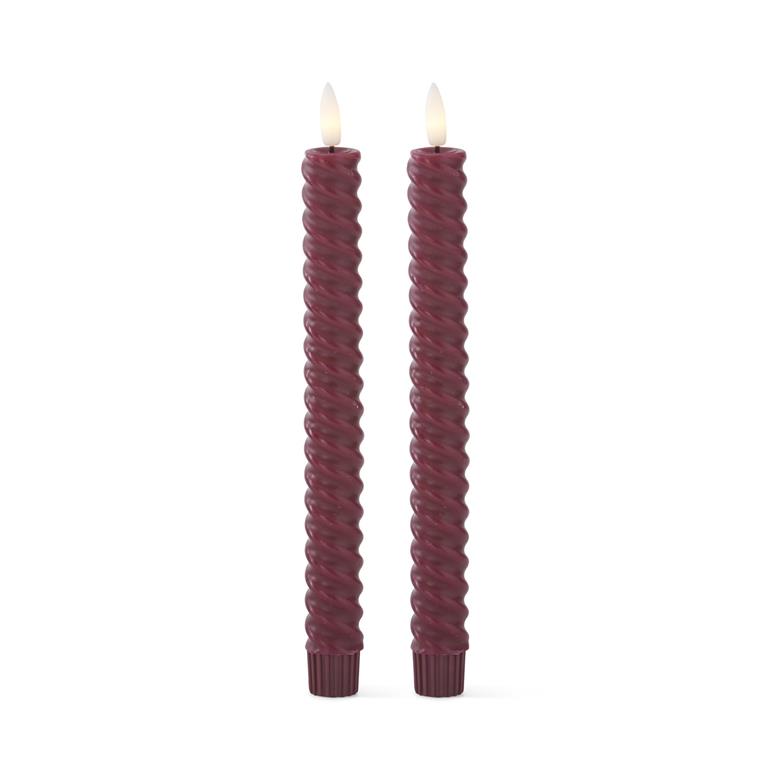 Spiral LED Taper Candles w/ Timer